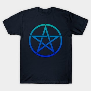 Pentagram Teal to Blue ombre T-Shirt